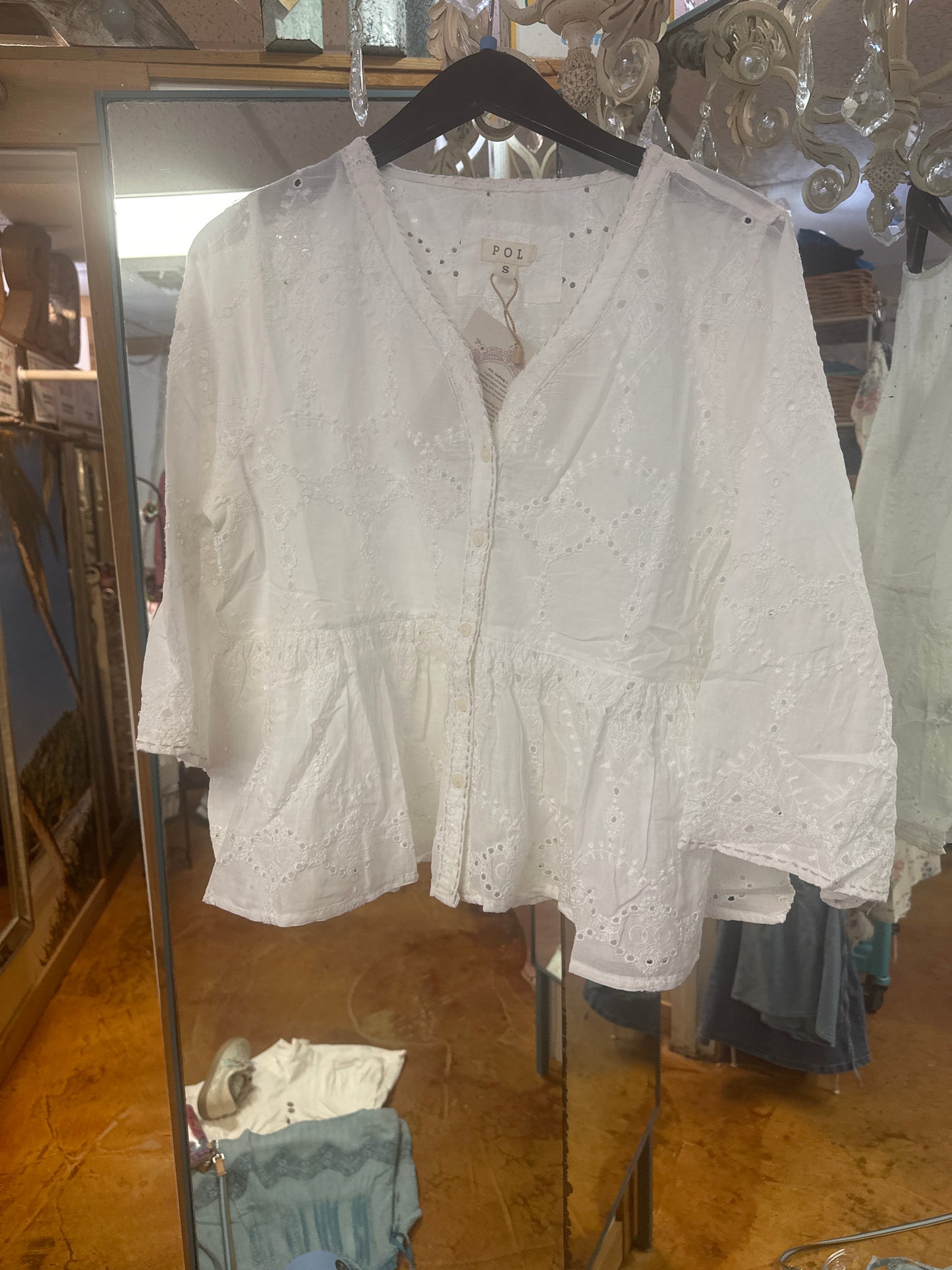 Boho white top