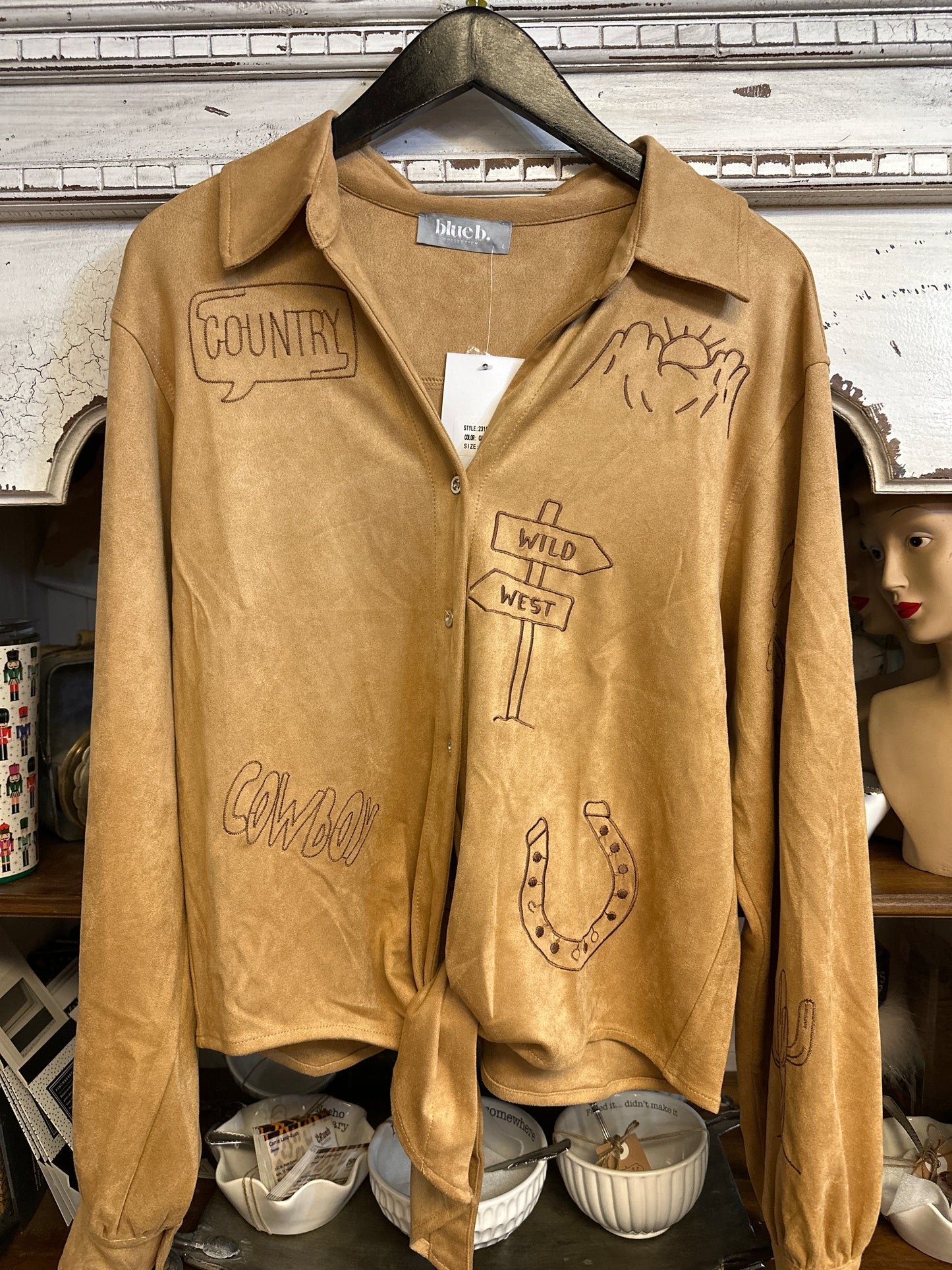 Suede cowboy top
