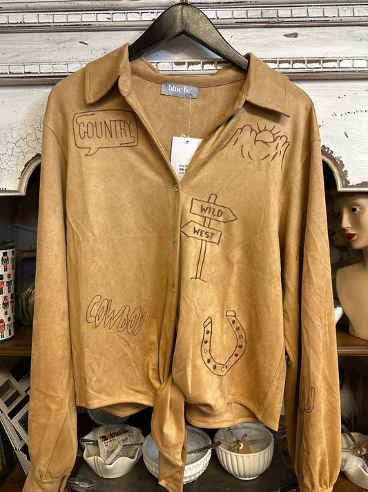 Suede cowboy top