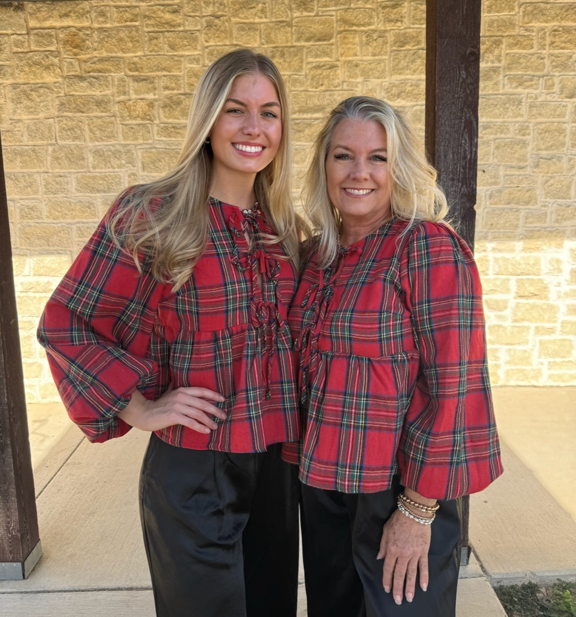 Plaid party Top