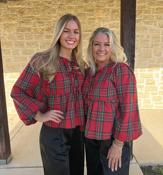Plaid party Top