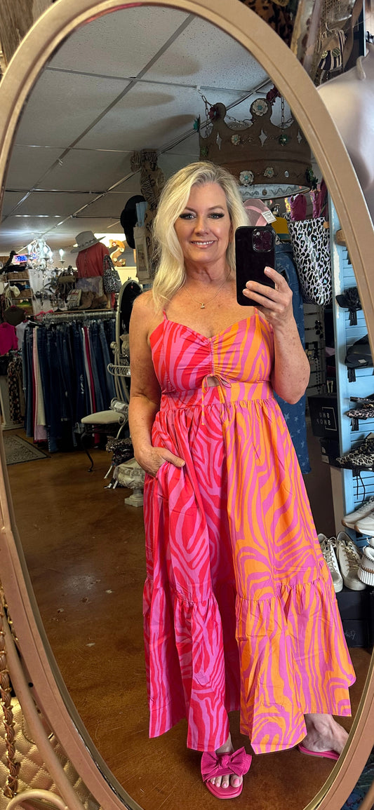 Color block Zebra Dress