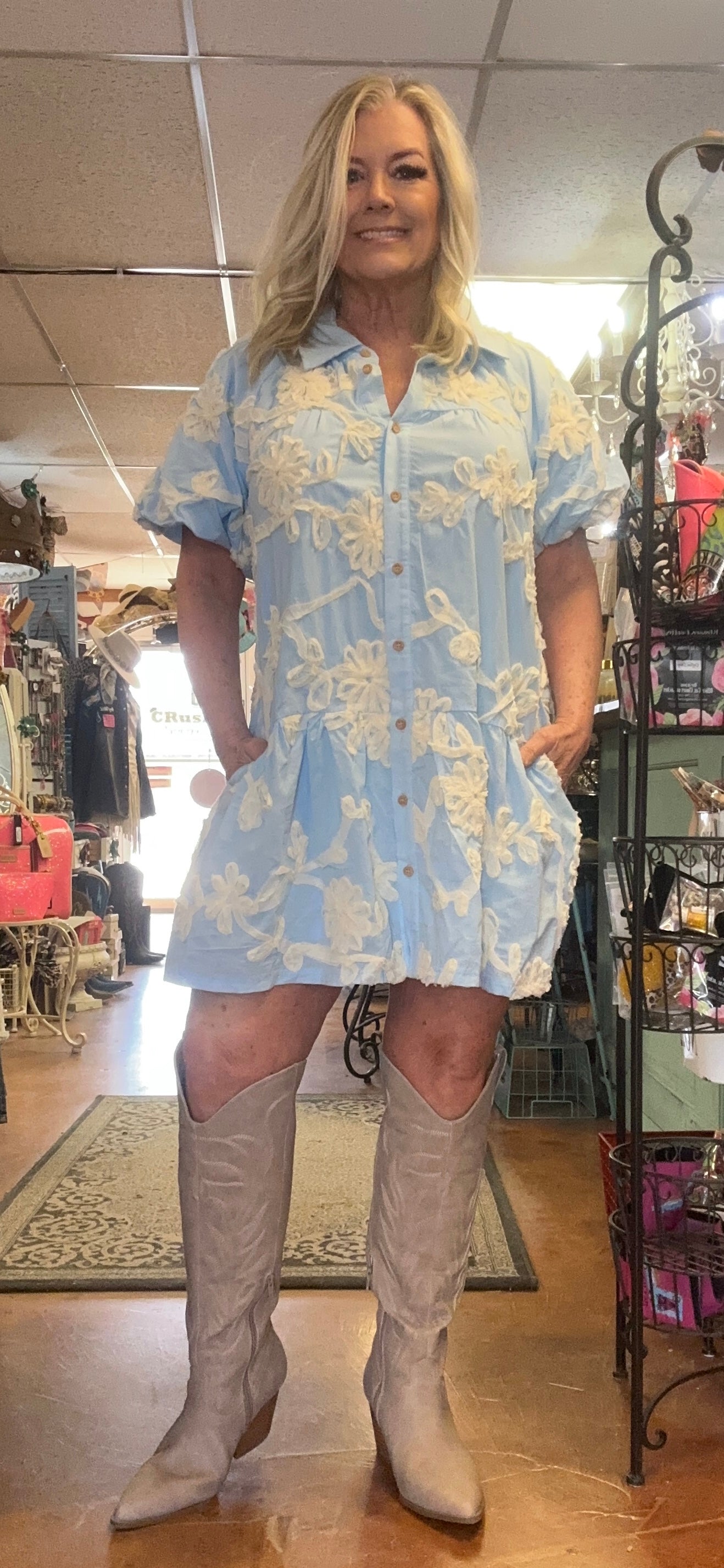 Powder blue Applica dress