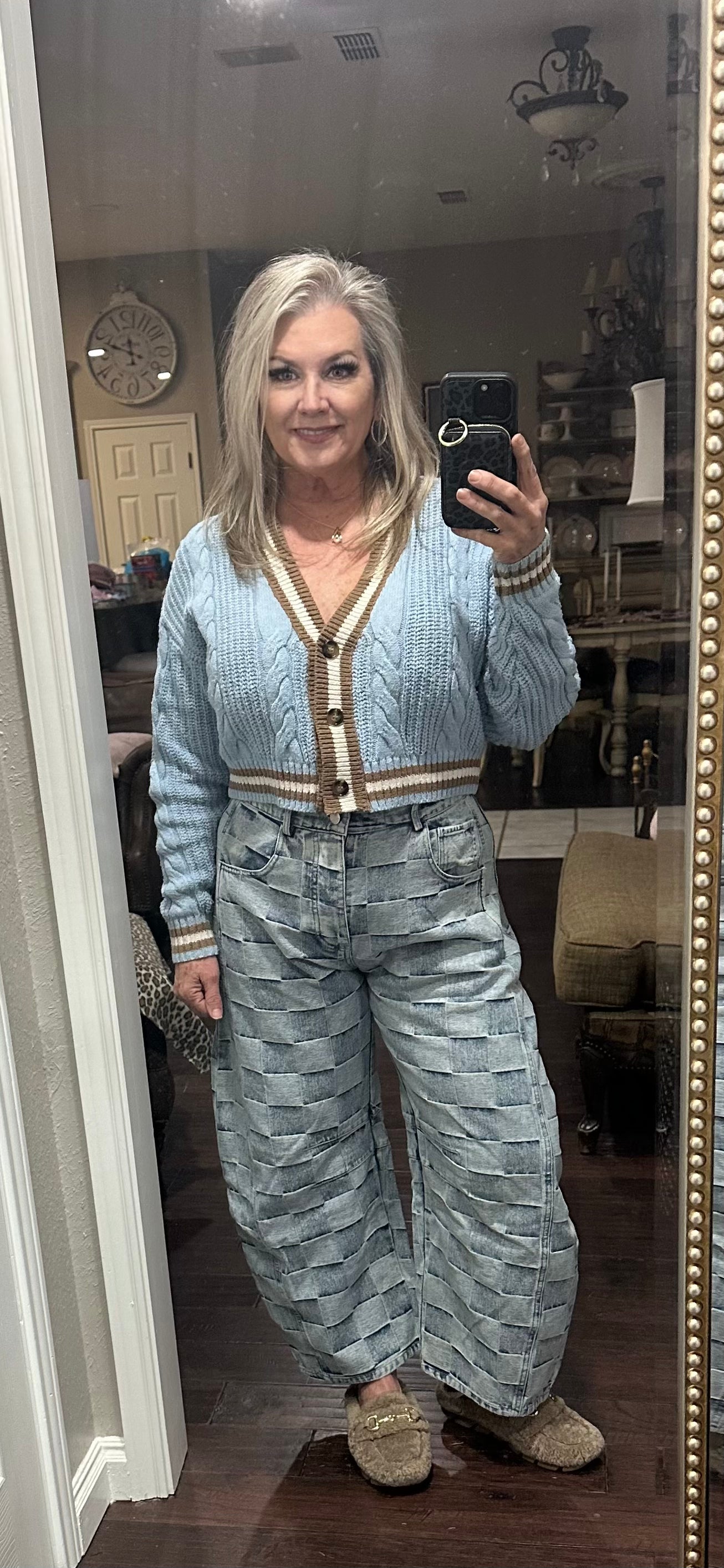Patch barrel jeans