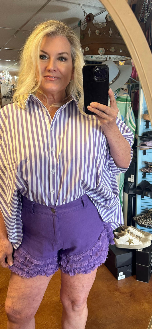 Purple stripe TCU top 2637