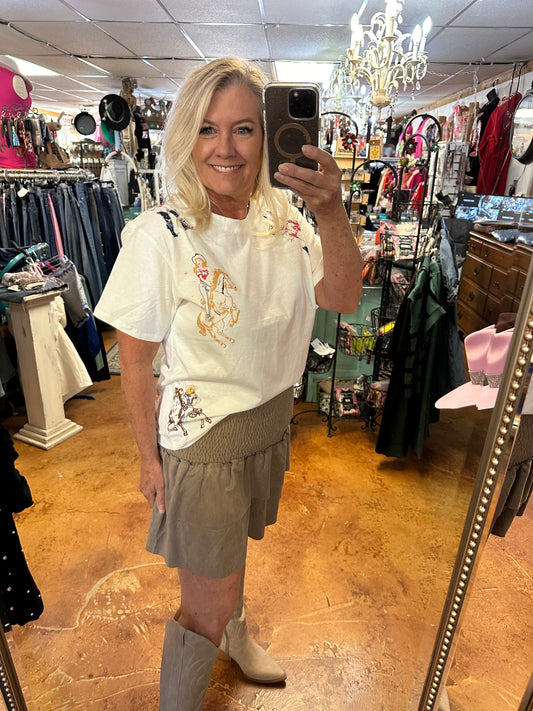 Western motif tee shirt
