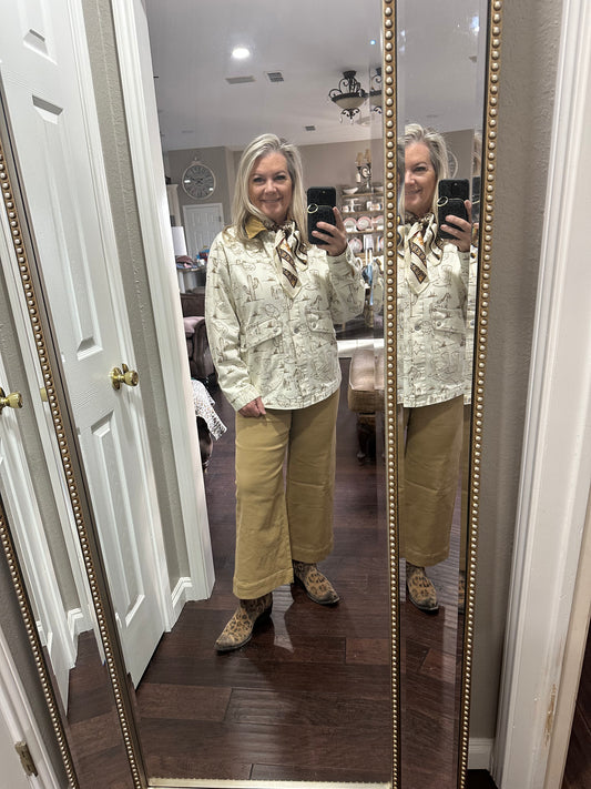 Cropped khaki pants