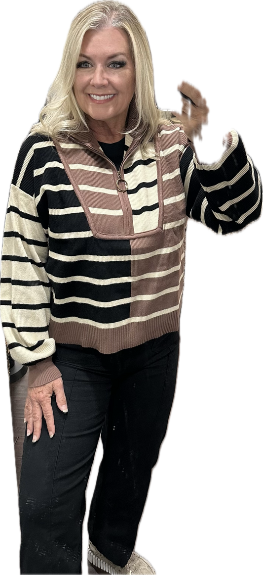 Retro stripped sweater