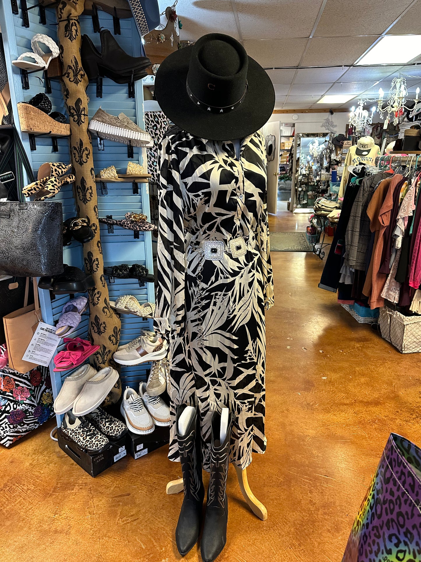 Black & white satin dress