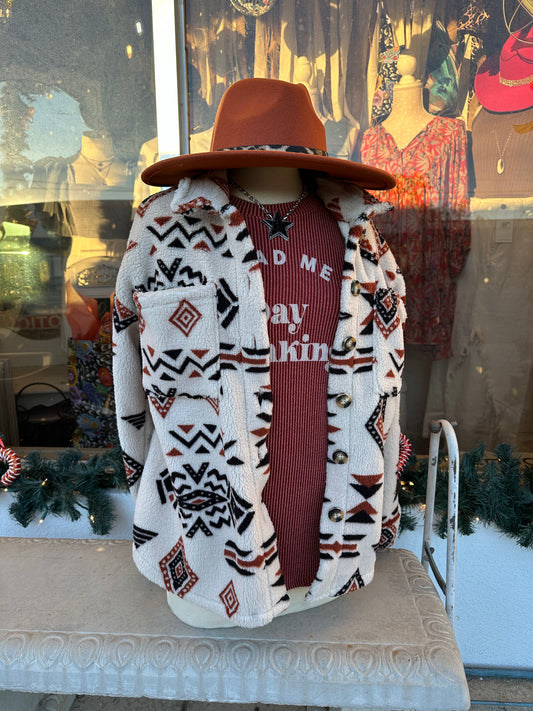 Aztec teddy jacket