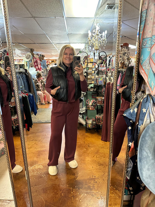Burgundy Active pants