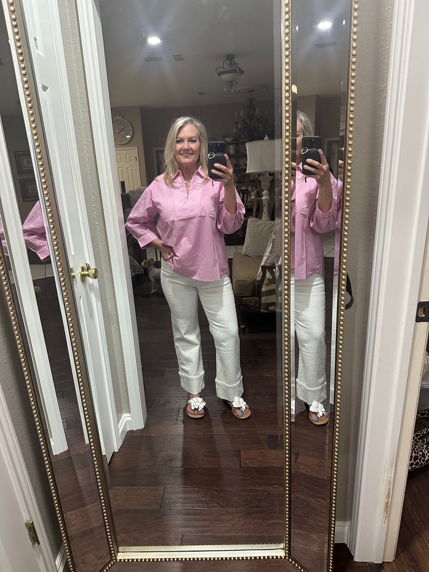 Pink stripe top