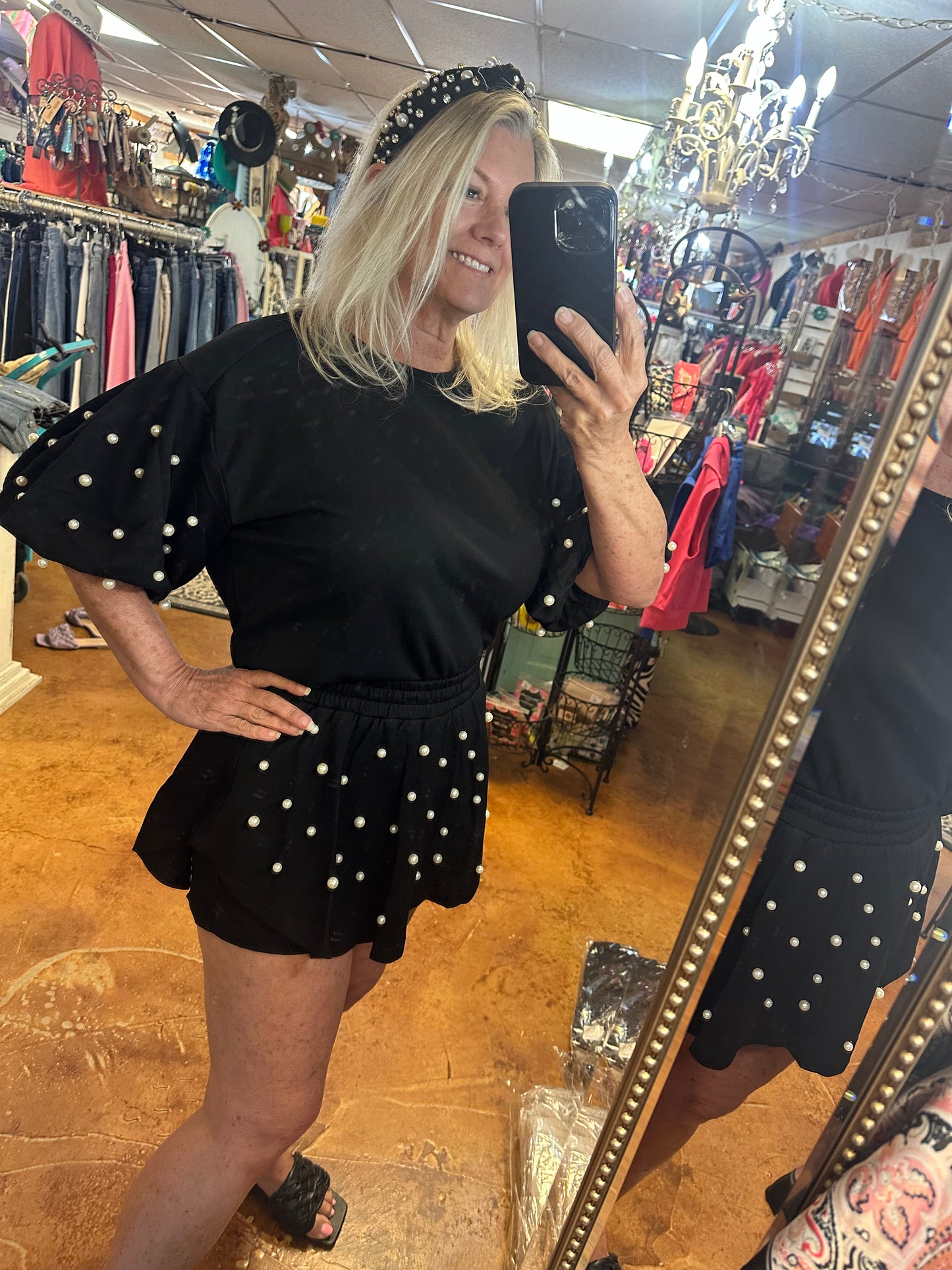 Chambray Pearl skort