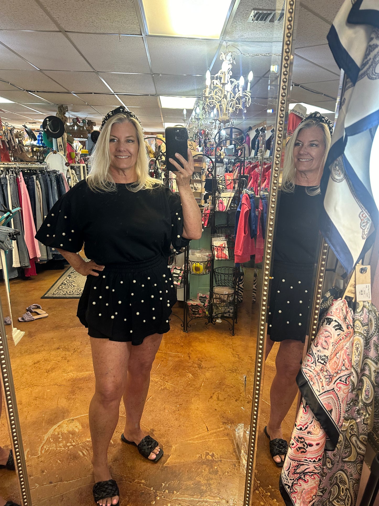Chambray Pearl skort