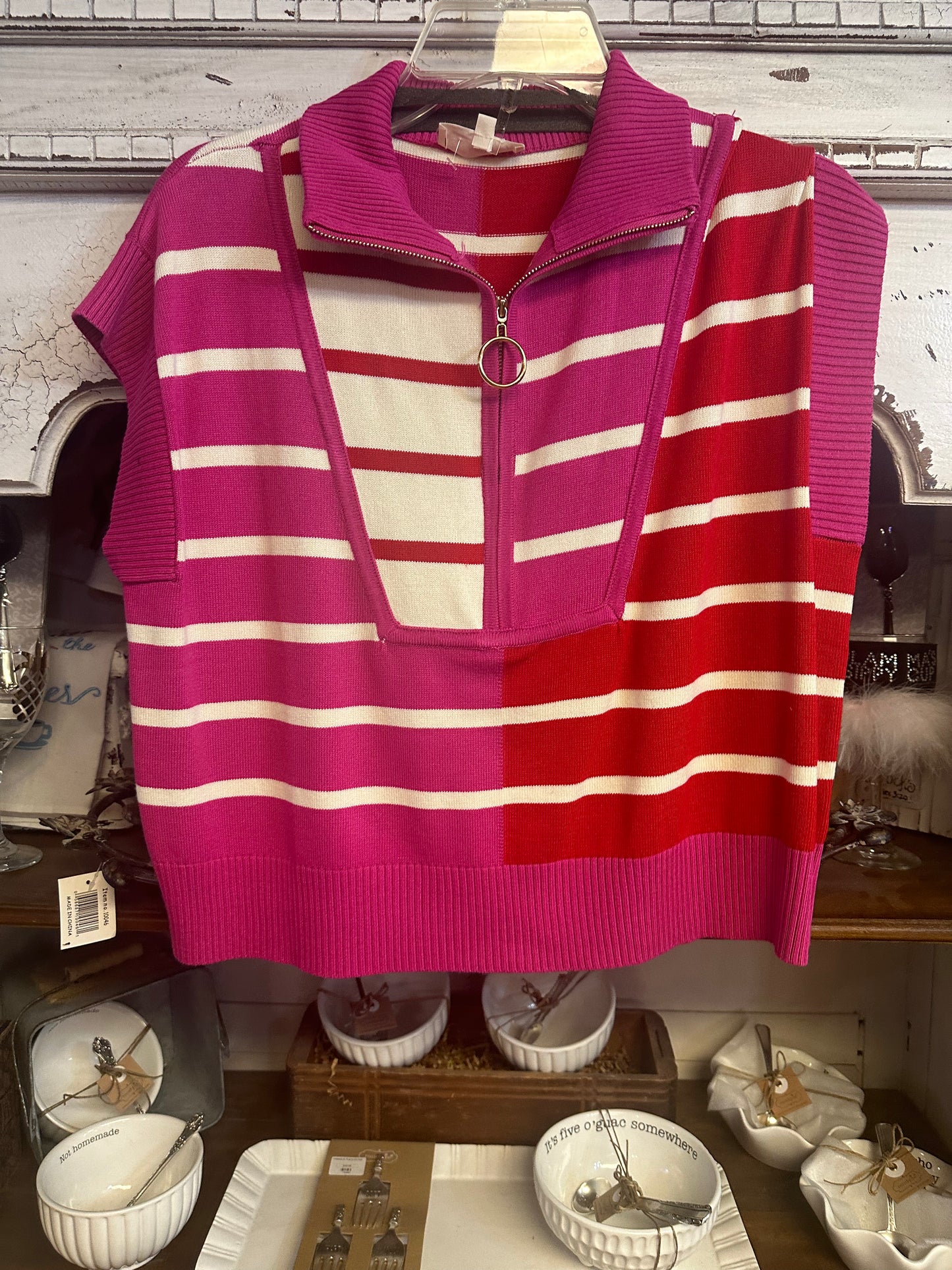 Pull over zip up sweater