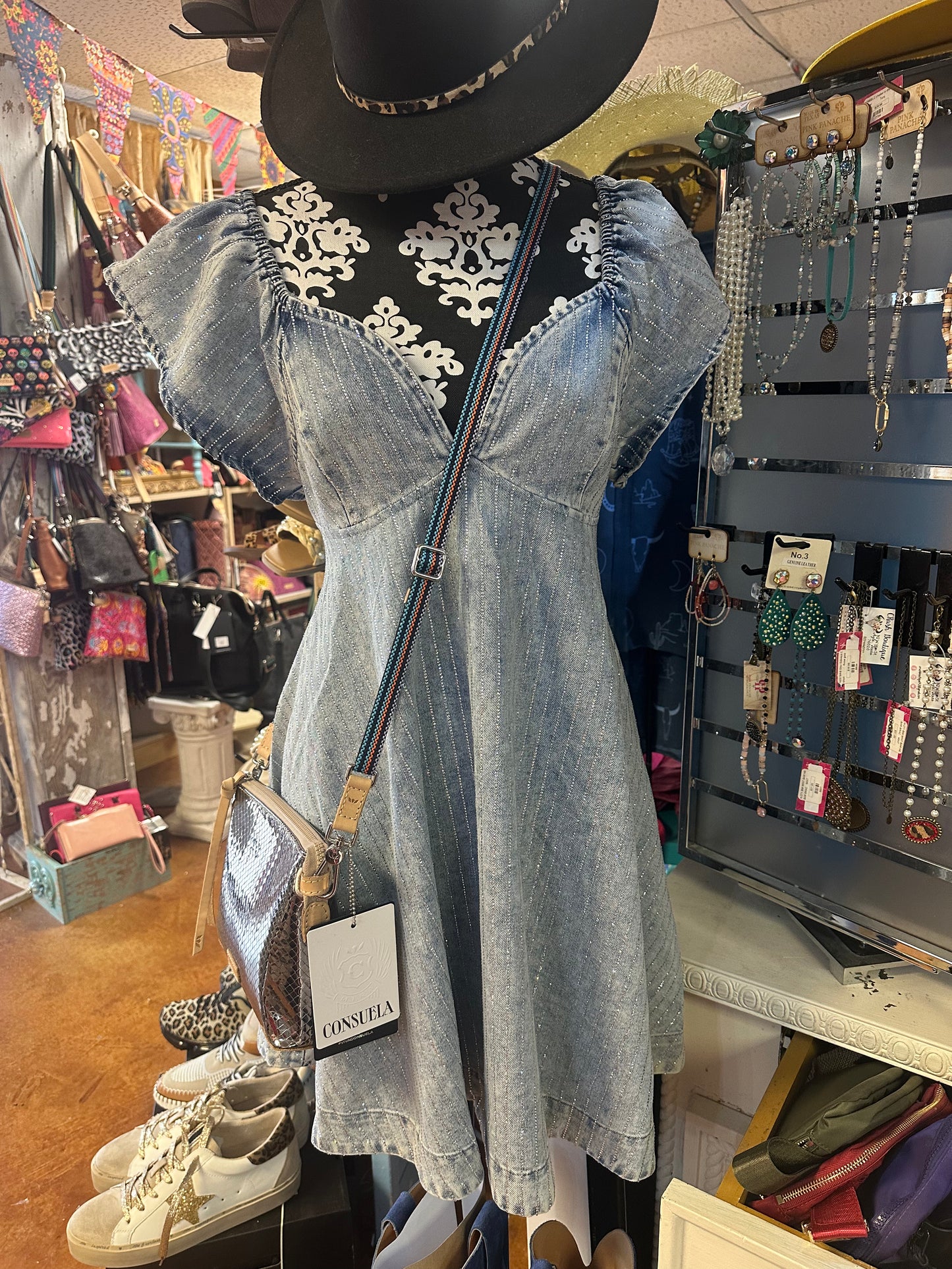 Glam denim dress