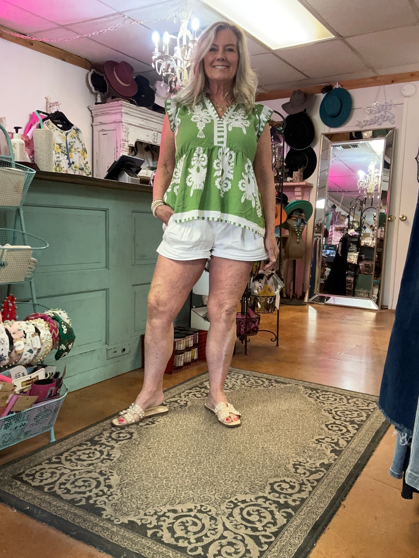 Lime swirl Top