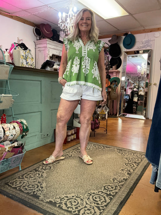 Lime swirl Top