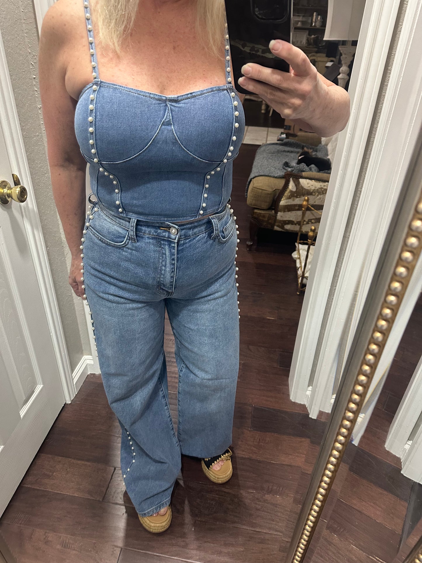 Pearl Denim High-Rise Jean
