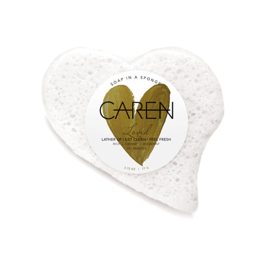 LOVED, HEART SHAPED SPONGE