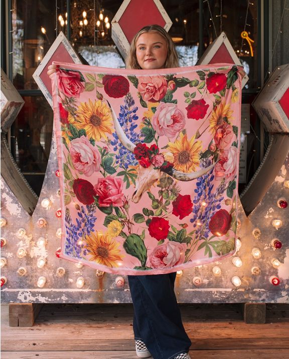 Pink Floral JG Scarf