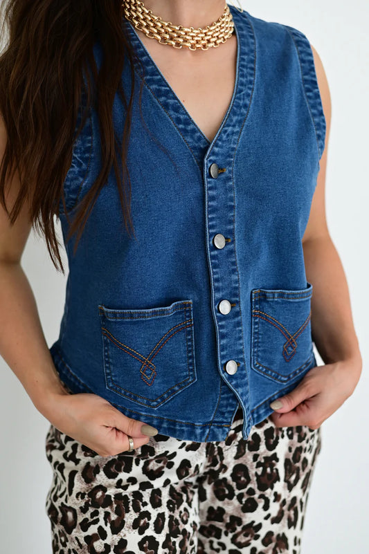 Blue Denim Vest